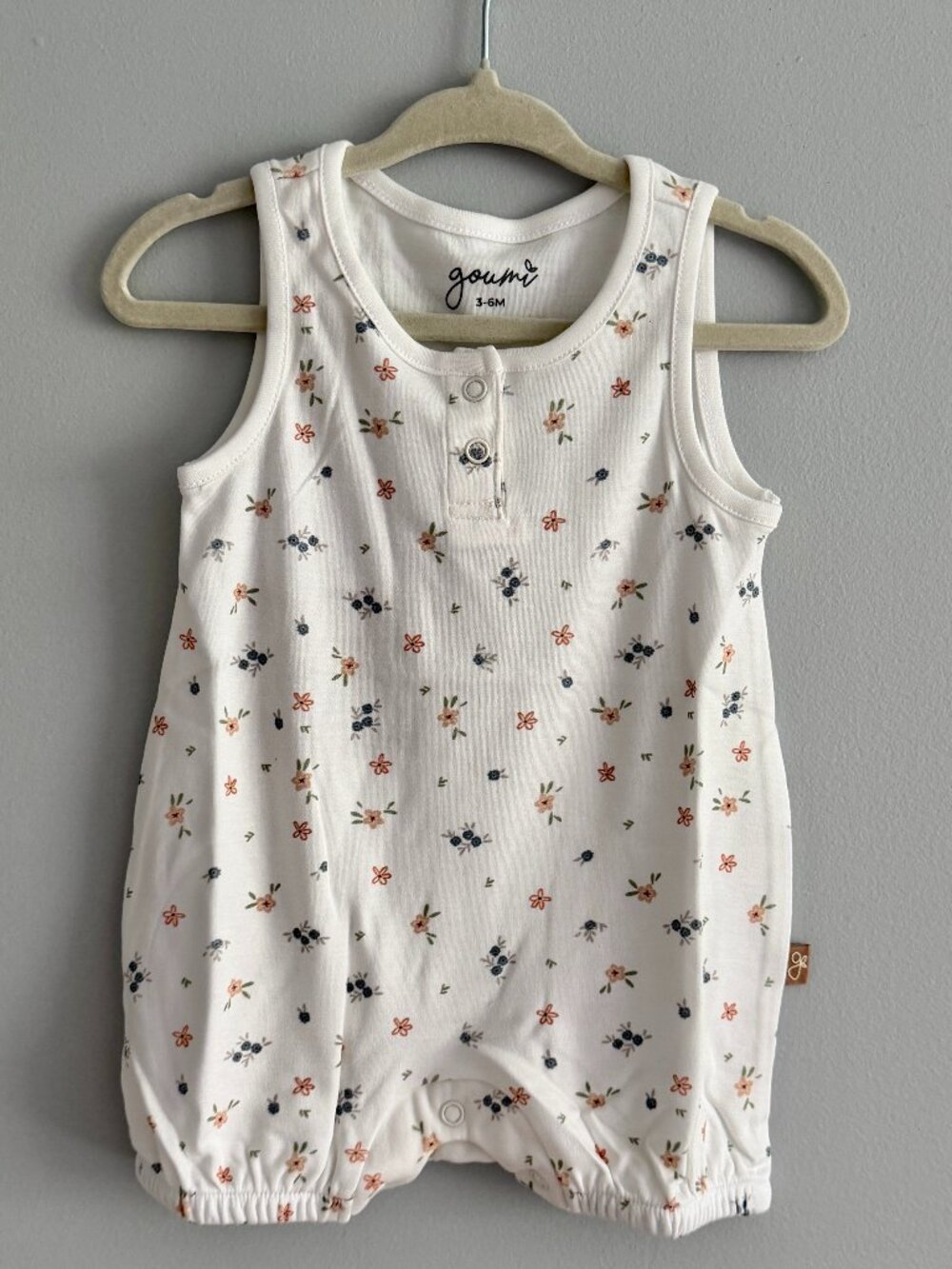 Goumi Bamboo Quick Change Romper in Ditsy Floral NWT 3-6M